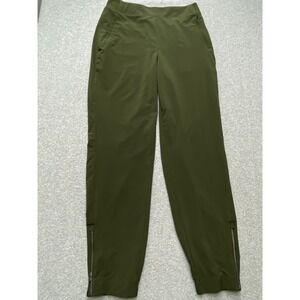 Athleta Pants‎ Womens 8 Tall Green Brooklyn Ankle Zip Hem Stretch Jogger Pockets